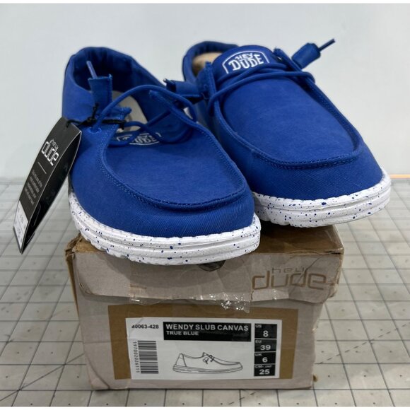 Hey Dude Shoes - Hey Dude Women's Wendy Slub Canvas Casual Shoes - True Blue Sz. 8 New